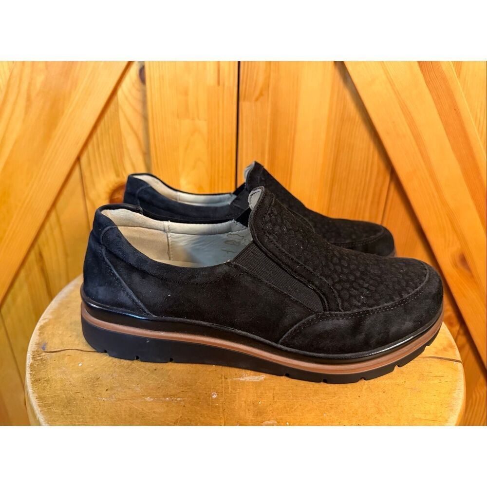 Fidelio Namir Slip On Loafer Women Black Nubuck US 7.5 UK 5